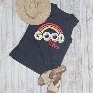 Good vibes cotton tank top